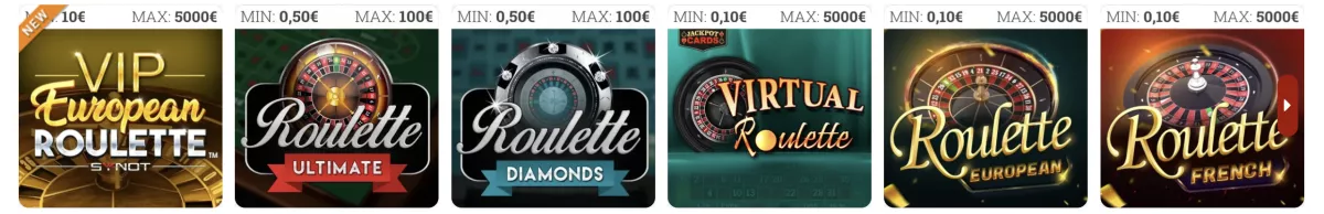 Kasínové hry dostupné na Monacobet